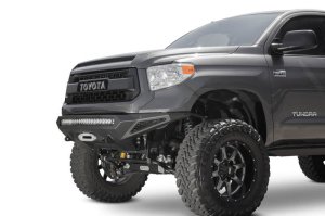 Toyota Tundra Bumper - Front - Addictive Desert Designs - Stealth Fighter w/ Winch Mount & Sensors - Hammer Black, Satin Black - `14-`27